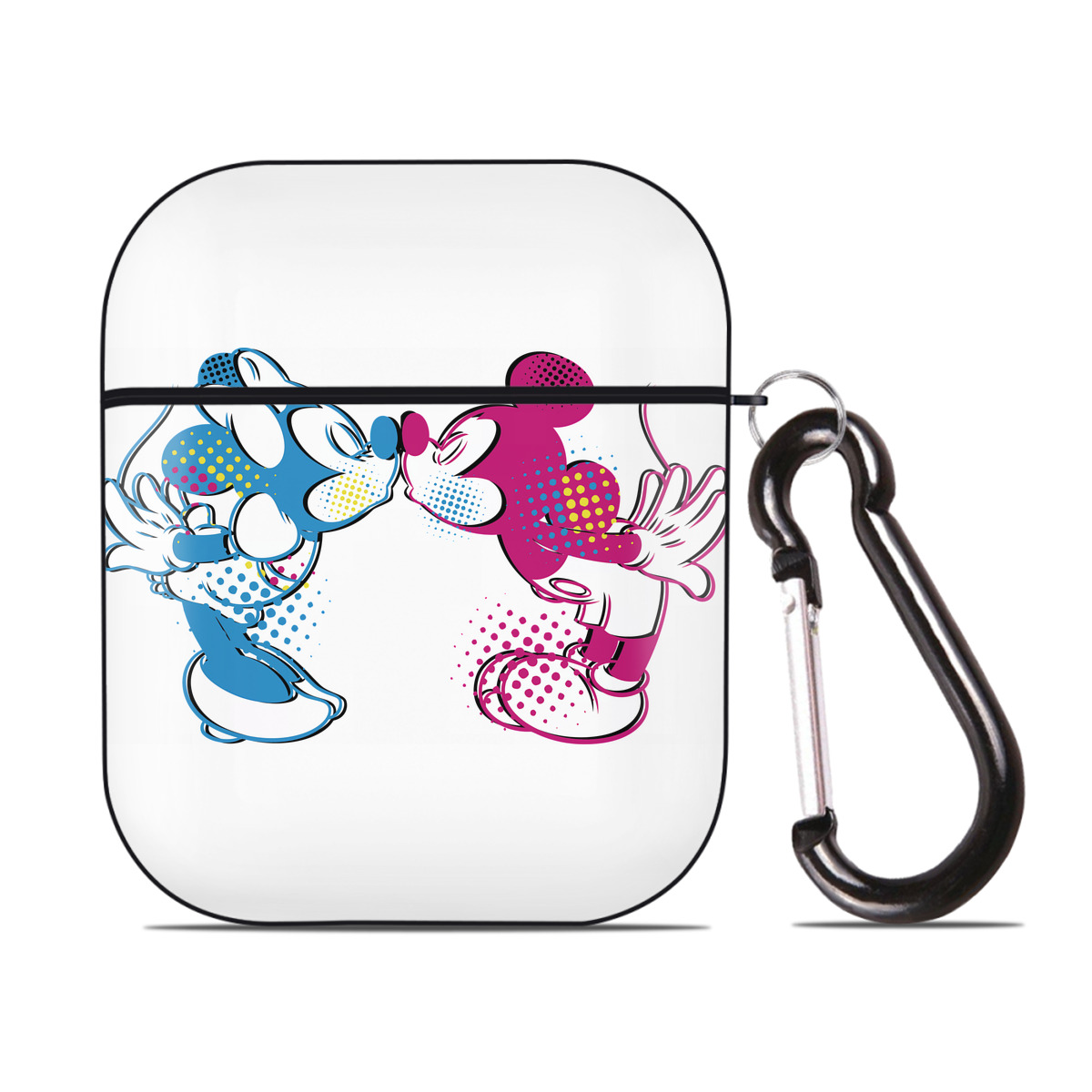 （画像用） ミッキーマウス Mickey Mouse AirPods 第2世代保護ケース ハードシェル ブラック 耐衝撃・防指紋・カラビナ付き