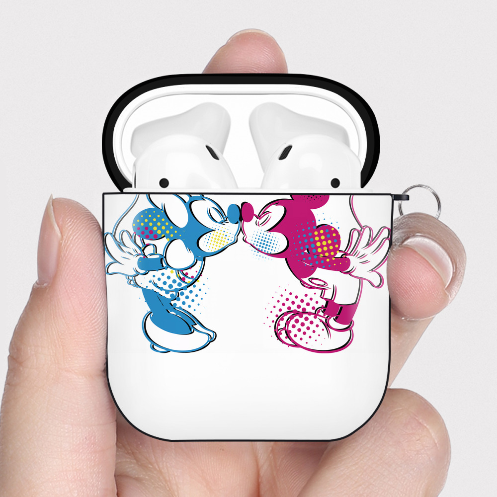 （画像用） ミッキーマウス Mickey Mouse AirPods 第2世代保護ケース ハードシェル ブラック 耐衝撃・防指紋・カラビナ付き