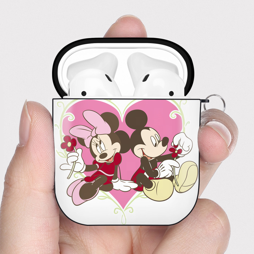 （画像用） ミッキーマウス Mickey Mouse AirPods 第2世代保護ケース ハードシェル ブラック 耐衝撃・防指紋・カラビナ付き