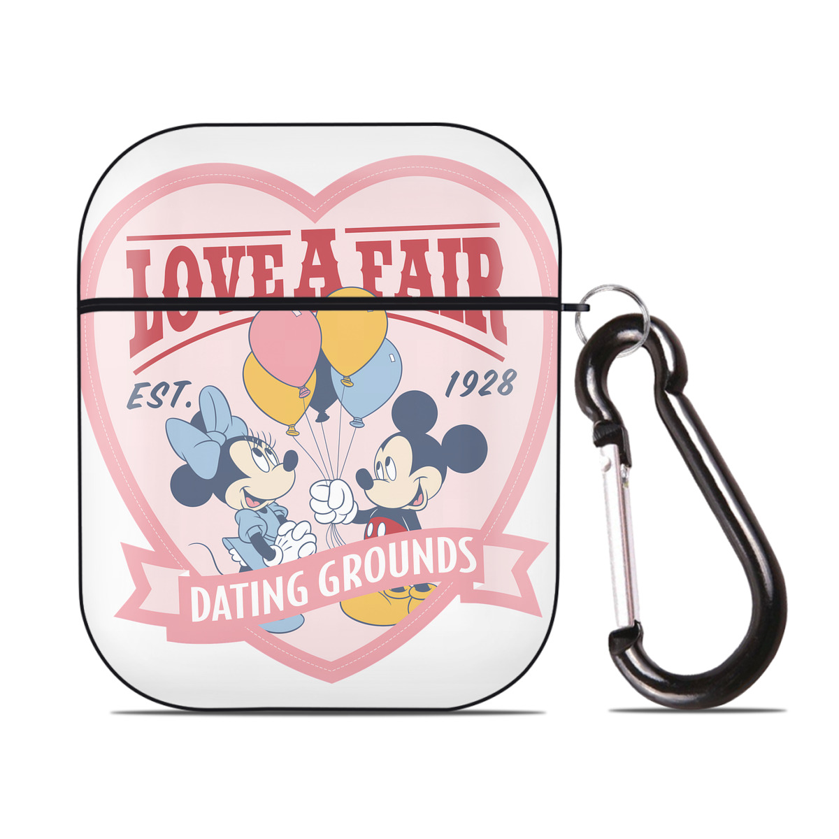 （画像用） ミッキーマウス Mickey Mouse AirPods 第2世代保護ケース ハードシェル ブラック 耐衝撃・防指紋・カラビナ付き