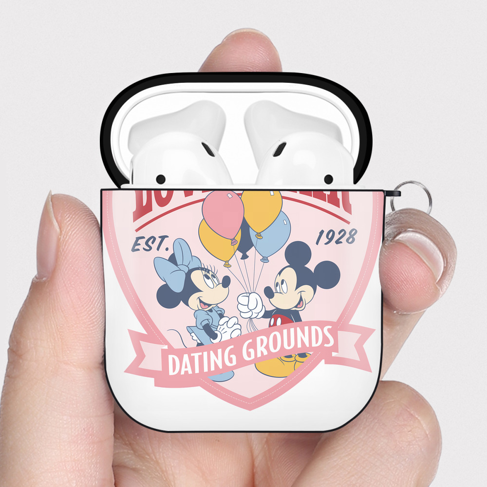 （画像用） ミッキーマウス Mickey Mouse AirPods 第2世代保護ケース ハードシェル ブラック 耐衝撃・防指紋・カラビナ付き