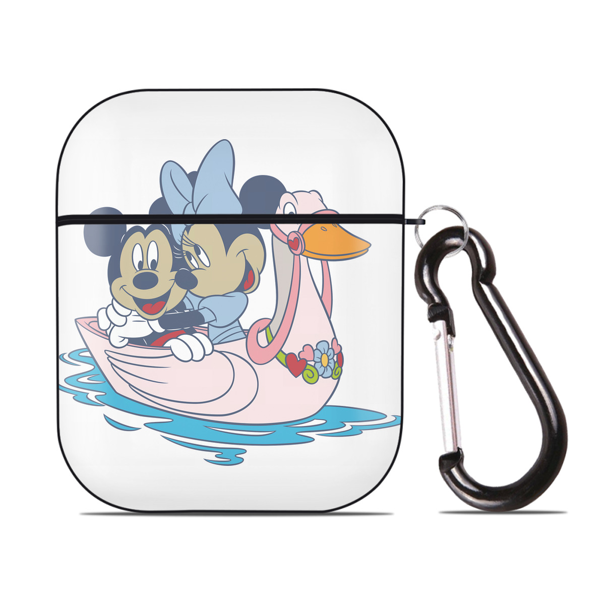 （画像用） ミッキーマウス Mickey Mouse AirPods 第2世代保護ケース ハードシェル ブラック 耐衝撃・防指紋・カラビナ付き