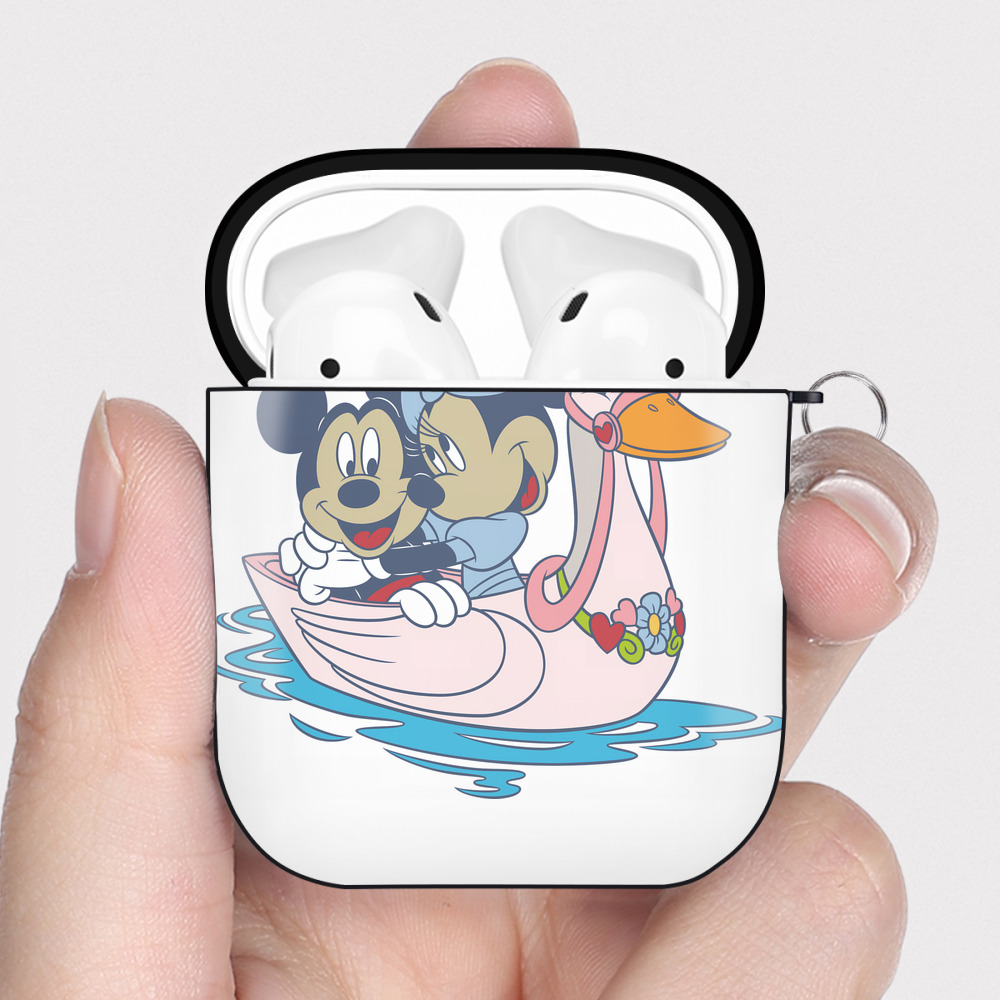 （画像用） ミッキーマウス Mickey Mouse AirPods 第2世代保護ケース ハードシェル ブラック 耐衝撃・防指紋・カラビナ付き