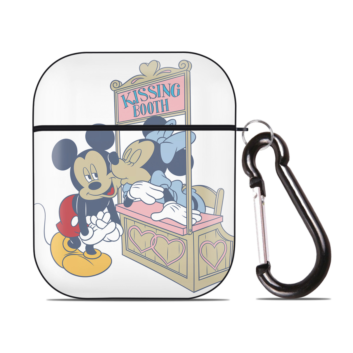 （画像用） ミッキーマウス Mickey Mouse AirPods 第2世代保護ケース ハードシェル ブラック 耐衝撃・防指紋・カラビナ付き