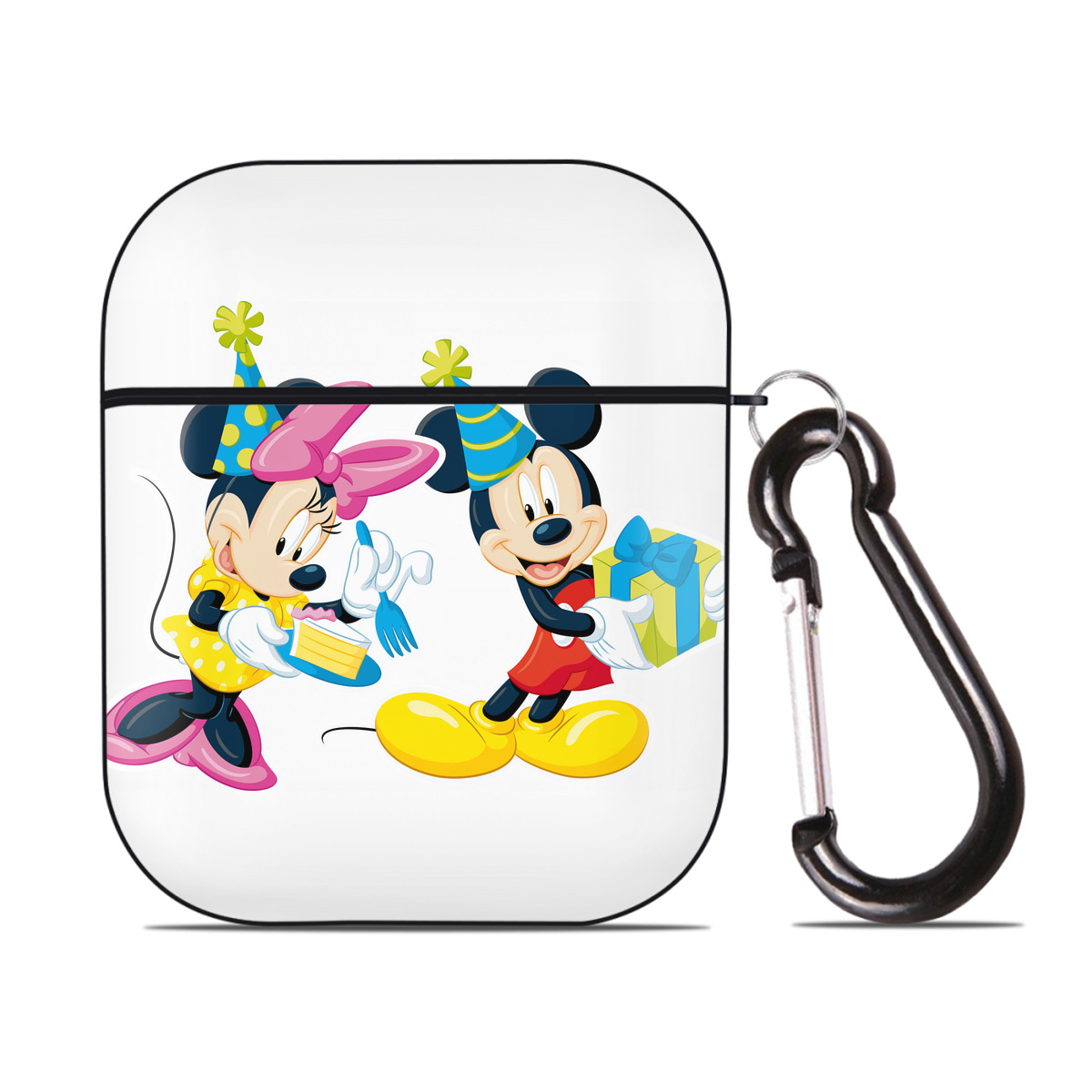 （画像用） ミッキーマウス Mickey Mouse AirPods 第2世代保護ケース ハードシェル ブラック 耐衝撃・防指紋・カラビナ付き