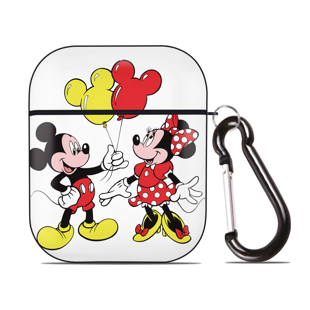 （画像用） ミッキーマウス Mickey Mouse AirPods 第2世代保護ケース ハードシェル ブラック 耐衝撃・防指紋・カラビナ付き