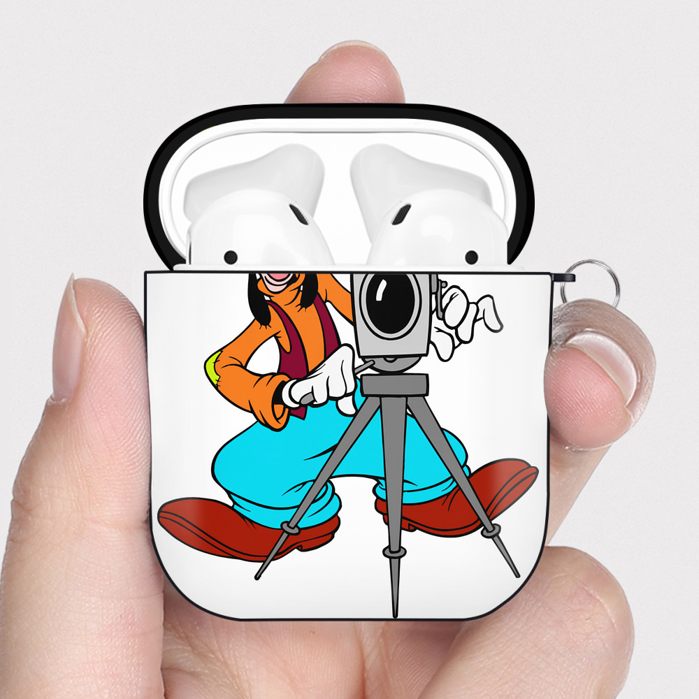 （画像用） ミッキーマウス Mickey Mouse AirPods 第2世代保護ケース ハードシェル ブラック 耐衝撃・防指紋・カラビナ付き