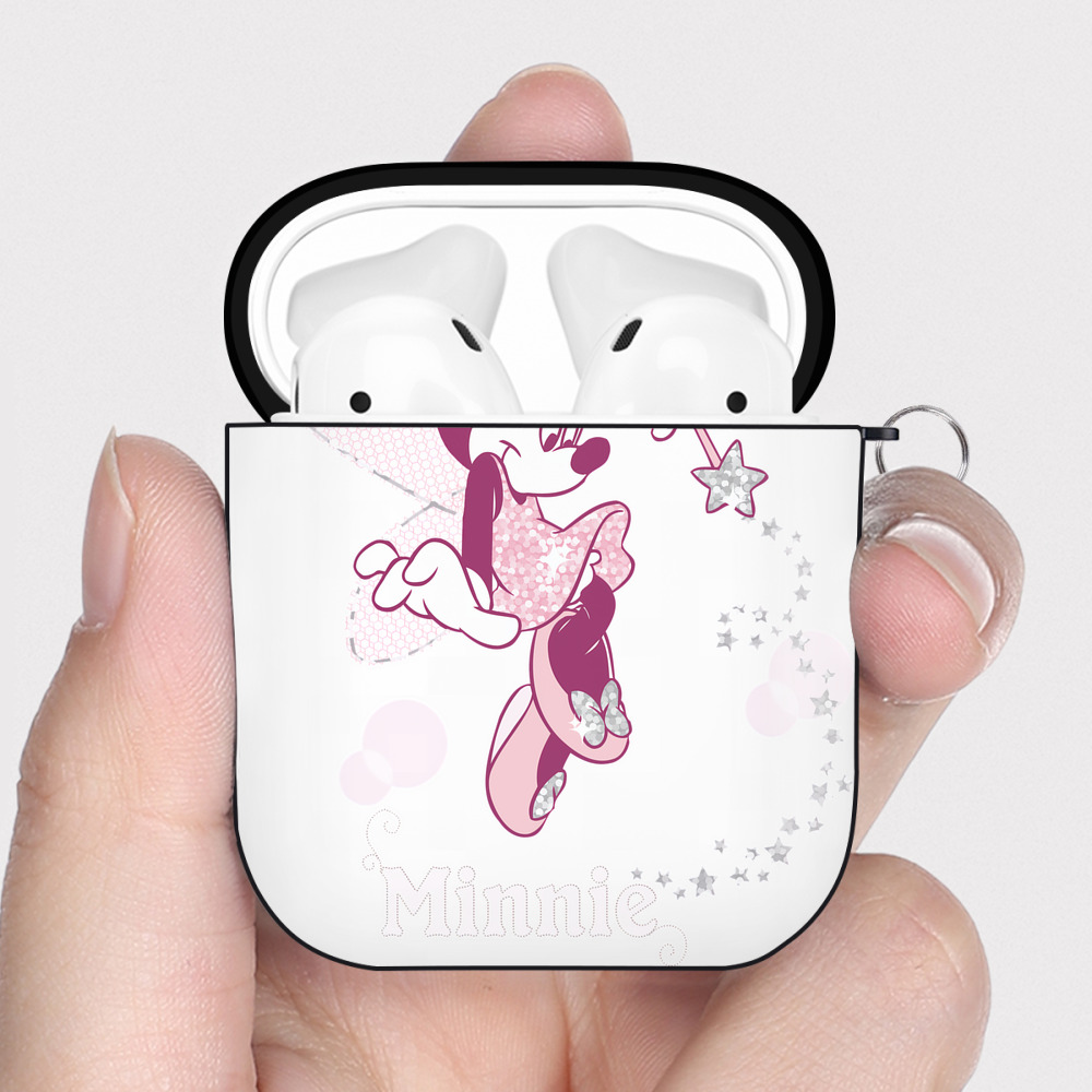 （画像用） ミッキーマウス Mickey Mouse AirPods 第2世代保護ケース ハードシェル ブラック 耐衝撃・防指紋・カラビナ付き