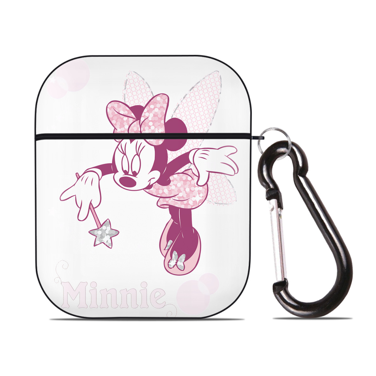 （画像用） ミッキーマウス Mickey Mouse AirPods 第2世代保護ケース ハードシェル ブラック 耐衝撃・防指紋・カラビナ付き