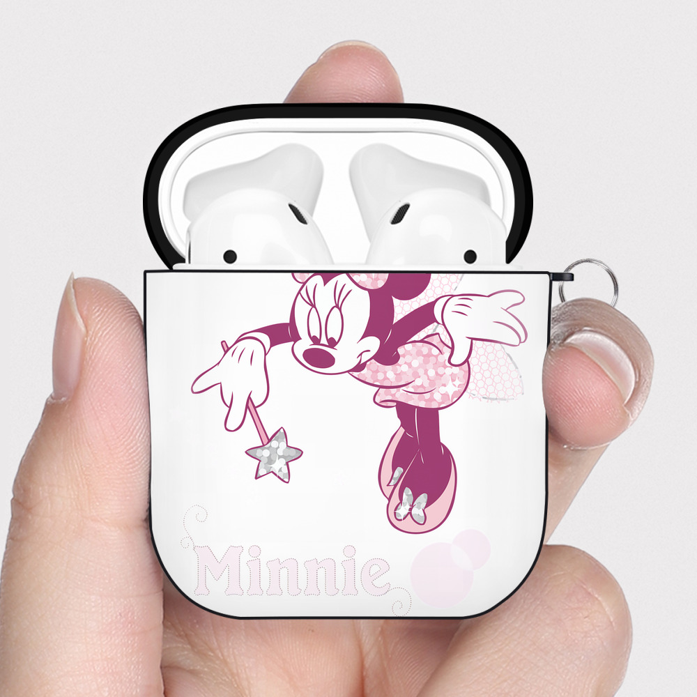 （画像用） ミッキーマウス Mickey Mouse AirPods 第2世代保護ケース ハードシェル ブラック 耐衝撃・防指紋・カラビナ付き