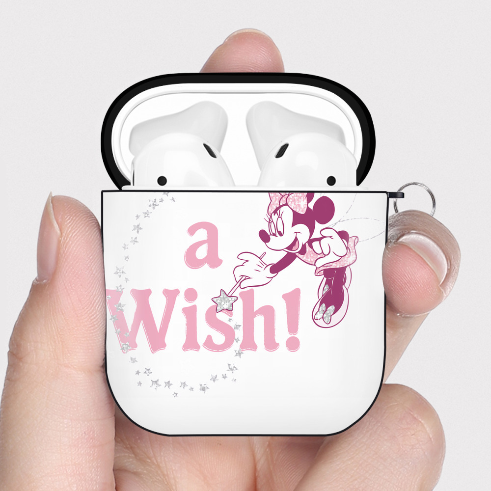 （画像用） ミッキーマウス Mickey Mouse AirPods 第2世代保護ケース ハードシェル ブラック 耐衝撃・防指紋・カラビナ付き