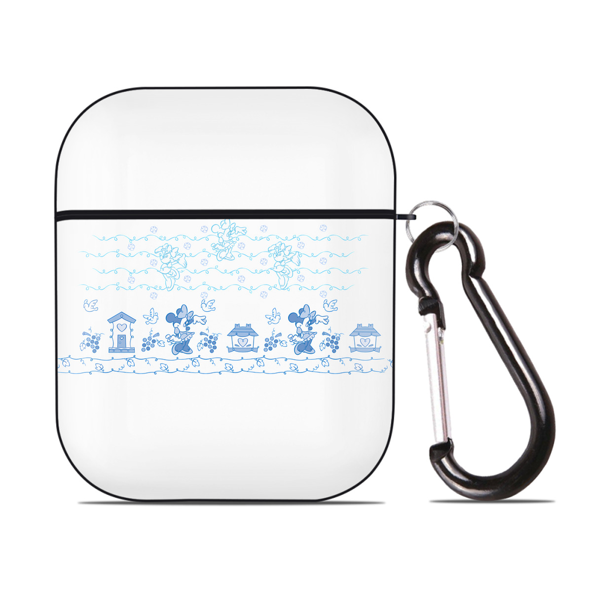 （画像用） ミッキーマウス Mickey Mouse AirPods 第2世代保護ケース ハードシェル ブラック 耐衝撃・防指紋・カラビナ付き