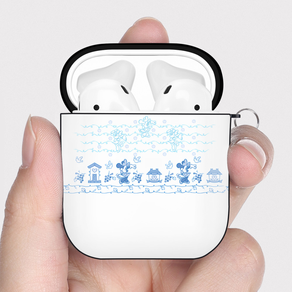 （画像用） ミッキーマウス Mickey Mouse AirPods 第2世代保護ケース ハードシェル ブラック 耐衝撃・防指紋・カラビナ付き