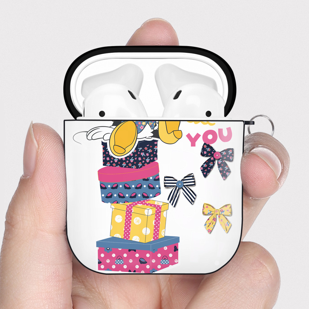 （画像用） ミッキーマウス Mickey Mouse AirPods 第2世代保護ケース ハードシェル ブラック 耐衝撃・防指紋・カラビナ付き