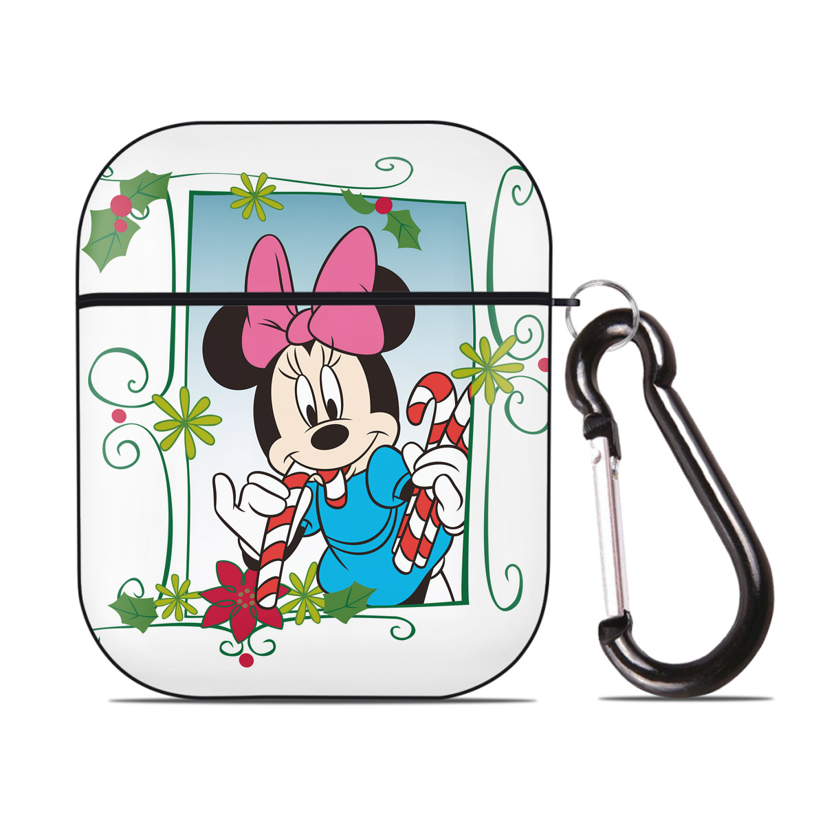 （画像用） ミッキーマウス Mickey Mouse AirPods 第2世代保護ケース ハードシェル ブラック 耐衝撃・防指紋・カラビナ付き