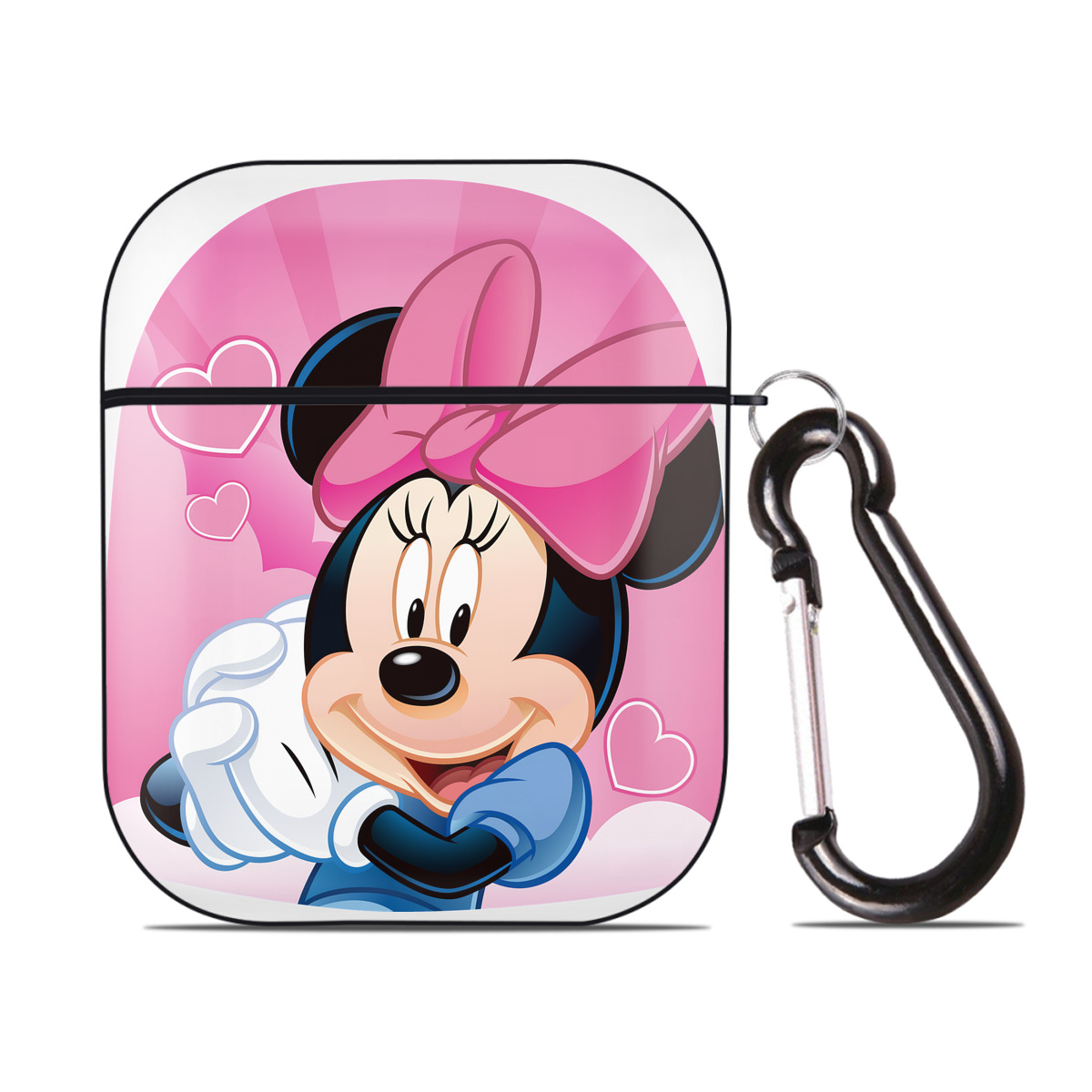（画像用） ミッキーマウス Mickey Mouse AirPods 第2世代保護ケース ハードシェル ブラック 耐衝撃・防指紋・カラビナ付き