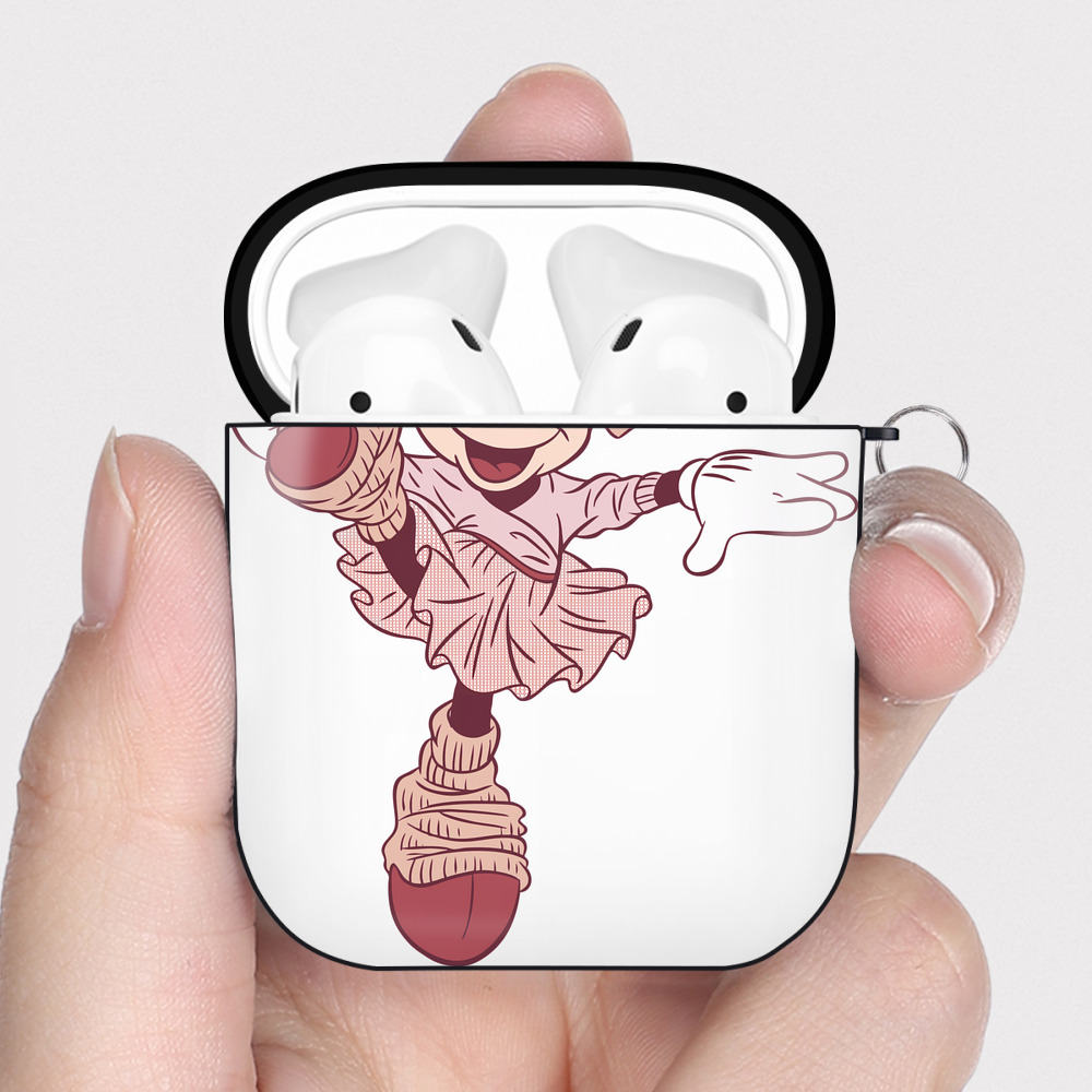 （画像用） ミッキーマウス Mickey Mouse AirPods 第2世代保護ケース ハードシェル ブラック 耐衝撃・防指紋・カラビナ付き
