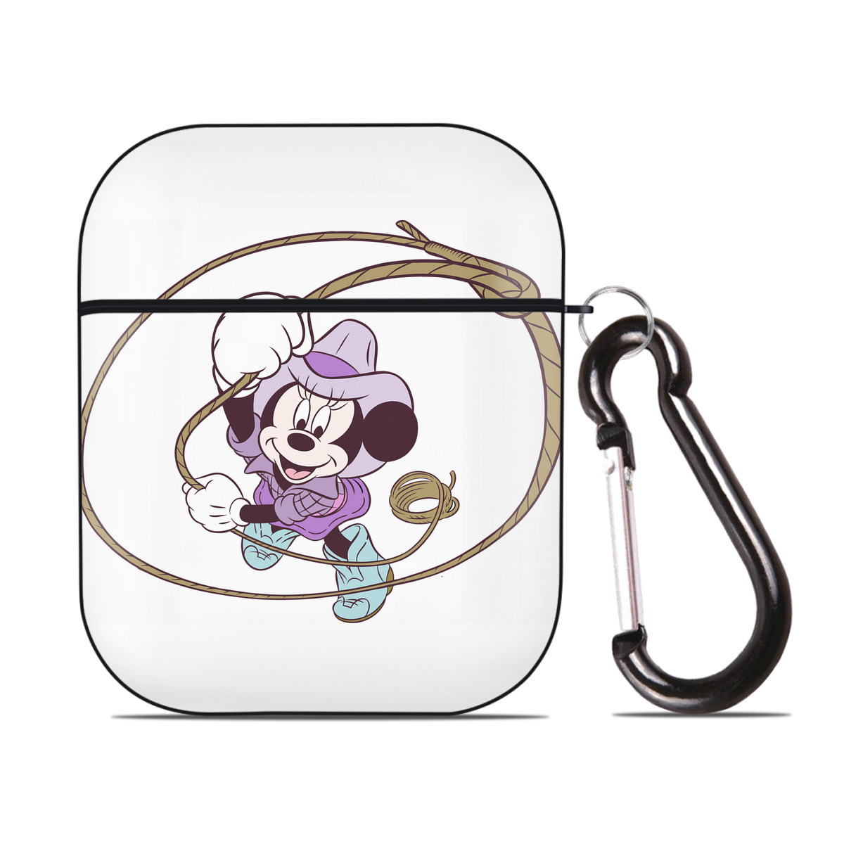 （画像用） ミッキーマウス Mickey Mouse AirPods 第2世代保護ケース ハードシェル ブラック 耐衝撃・防指紋・カラビナ付き