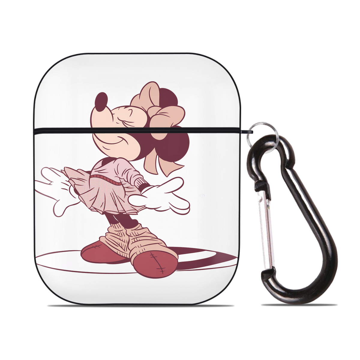 （画像用） ミッキーマウス Mickey Mouse AirPods 第2世代保護ケース ハードシェル ブラック 耐衝撃・防指紋・カラビナ付き