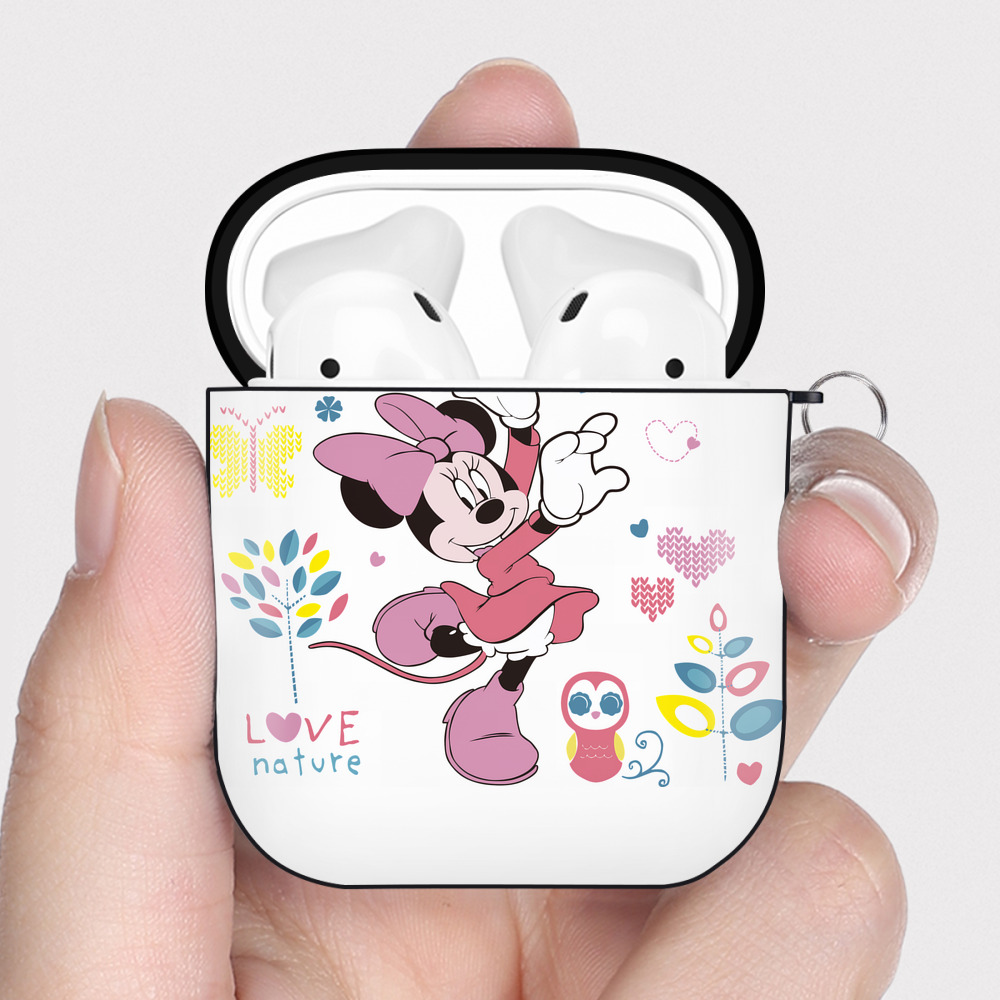 （画像用） ミッキーマウス Mickey Mouse AirPods 第2世代保護ケース ハードシェル ブラック 耐衝撃・防指紋・カラビナ付き