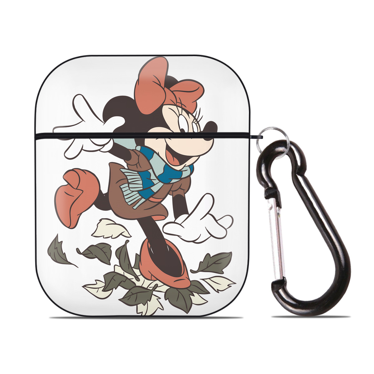 （画像用） ミッキーマウス Mickey Mouse AirPods 第2世代保護ケース ハードシェル ブラック 耐衝撃・防指紋・カラビナ付き