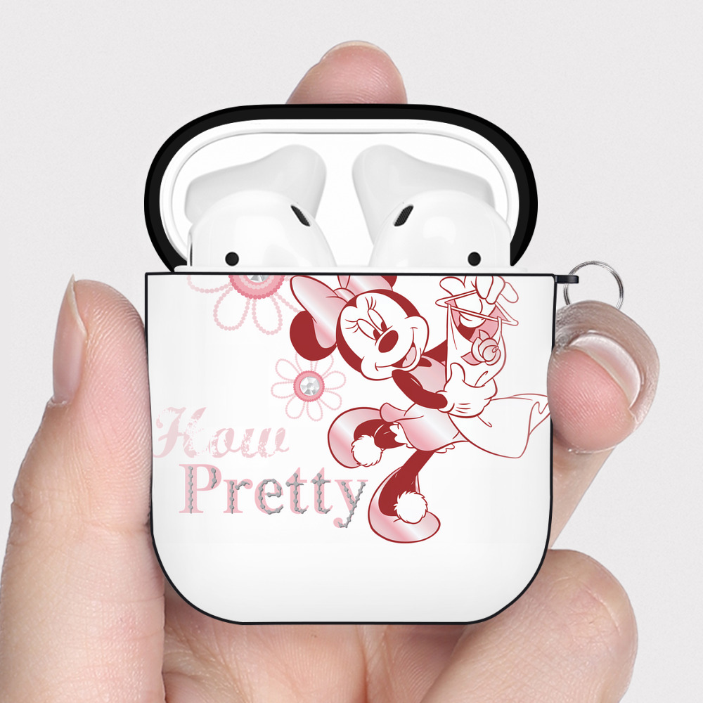 （画像用） ミッキーマウス Mickey Mouse AirPods 第2世代保護ケース ハードシェル ブラック 耐衝撃・防指紋・カラビナ付き