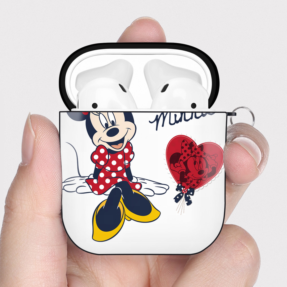 （画像用） ミッキーマウス Mickey Mouse AirPods 第2世代保護ケース ハードシェル ブラック 耐衝撃・防指紋・カラビナ付き