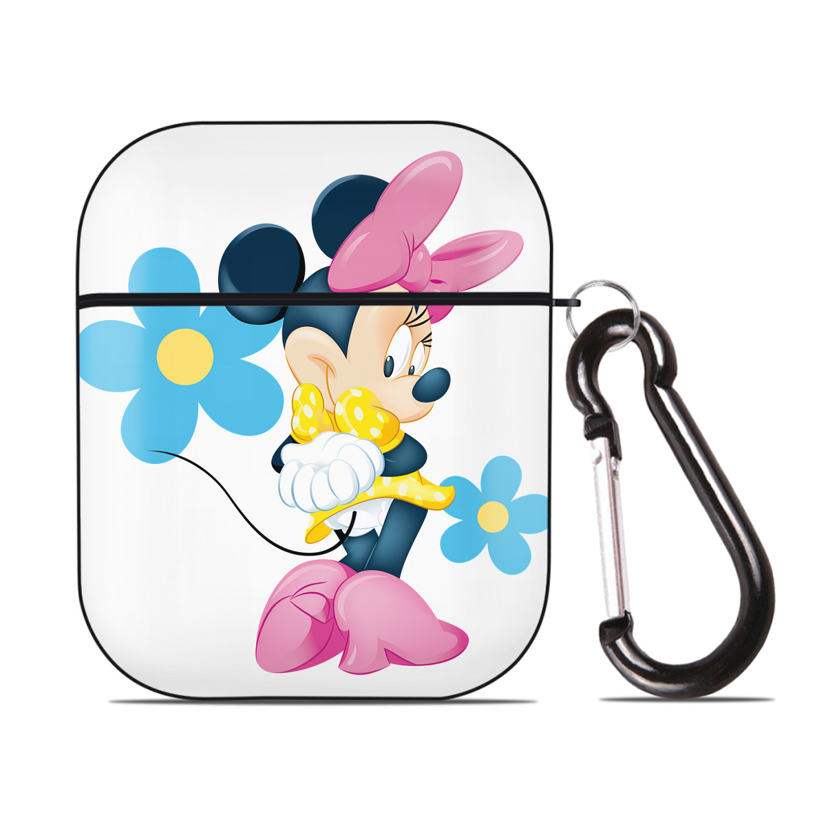 （画像用） ミッキーマウス Mickey Mouse AirPods 第2世代保護ケース ハードシェル ブラック 耐衝撃・防指紋・カラビナ付き