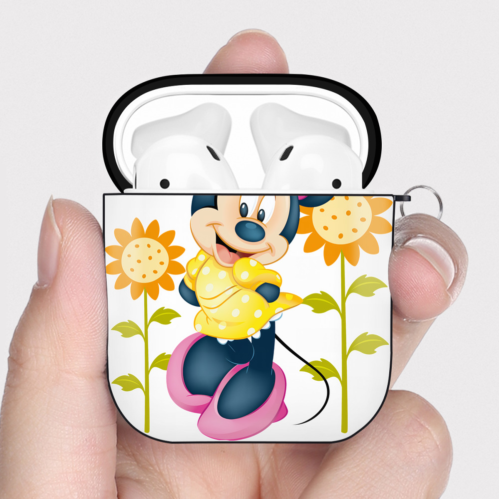 （画像用） ミッキーマウス Mickey Mouse AirPods 第2世代保護ケース ハードシェル ブラック 耐衝撃・防指紋・カラビナ付き