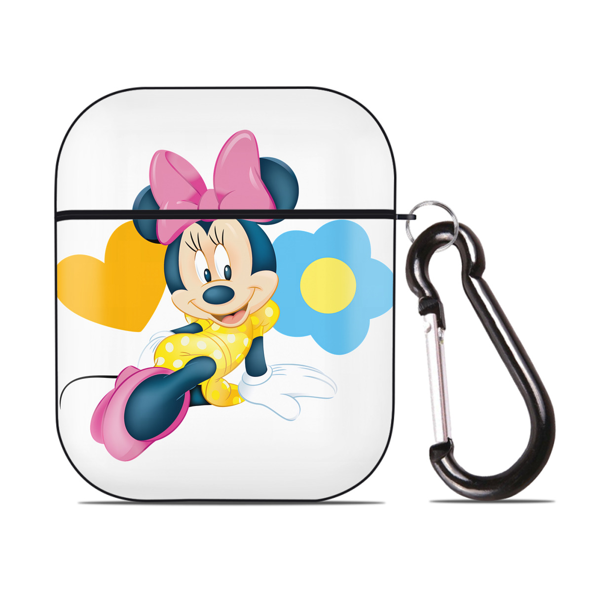 （画像用） ミッキーマウス Mickey Mouse AirPods 第2世代保護ケース ハードシェル ブラック 耐衝撃・防指紋・カラビナ付き
