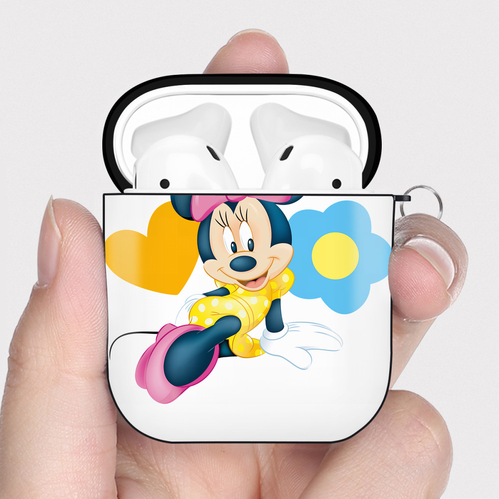 （画像用） ミッキーマウス Mickey Mouse AirPods 第2世代保護ケース ハードシェル ブラック 耐衝撃・防指紋・カラビナ付き