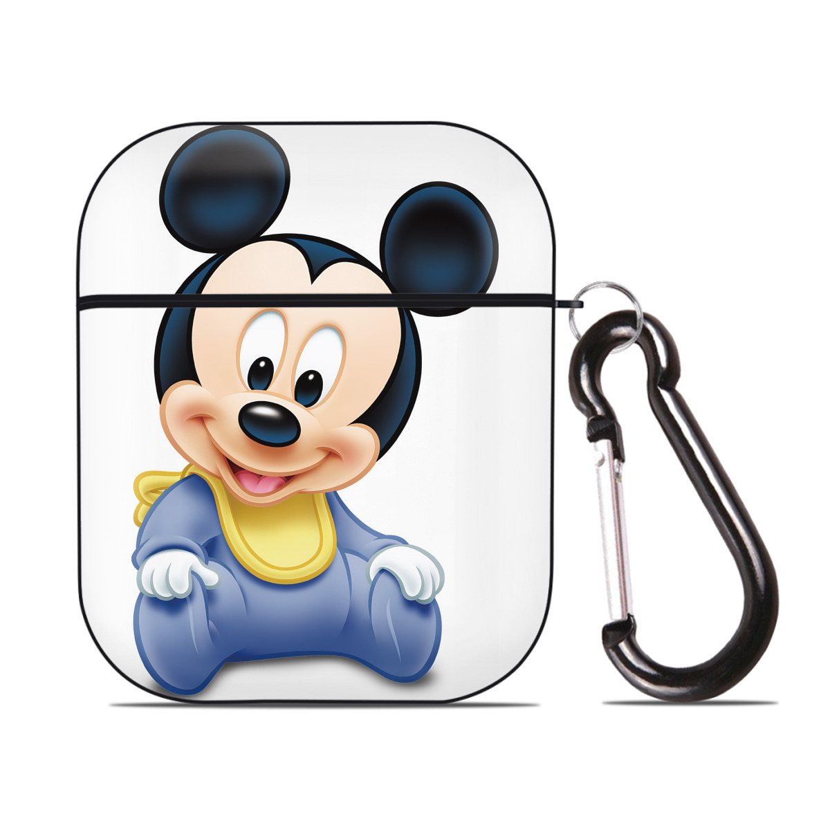 （画像用） ミッキーマウス Mickey Mouse AirPods 第2世代保護ケース ハードシェル ブラック 耐衝撃・防指紋・カラビナ付き
