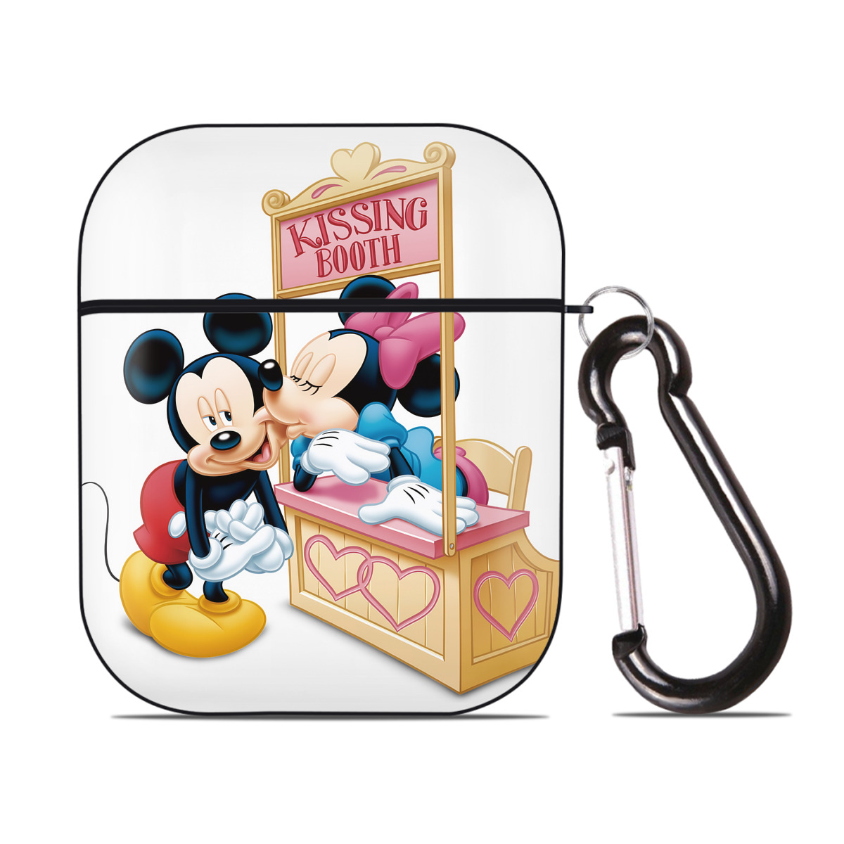 （画像用） ミッキーマウス Mickey Mouse AirPods 第2世代保護ケース ハードシェル ブラック 耐衝撃・防指紋・カラビナ付き