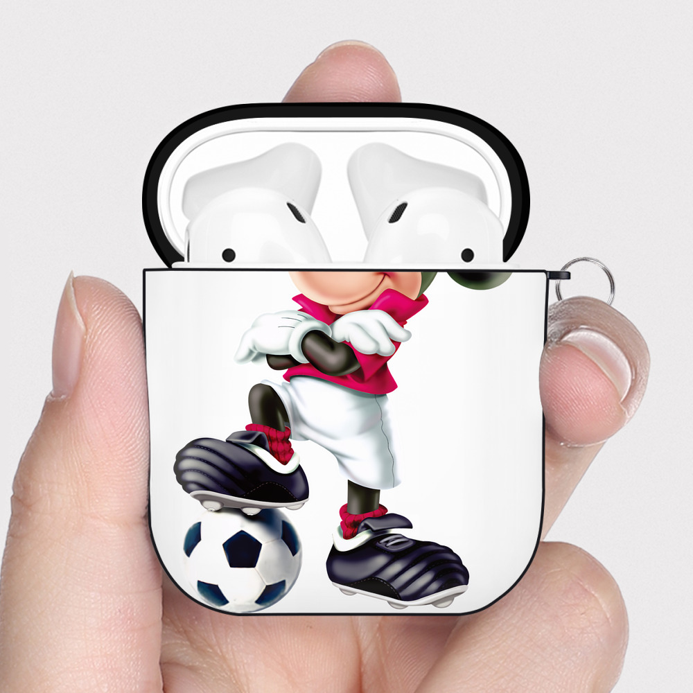 （画像用） ミッキーマウス Mickey Mouse AirPods 第2世代保護ケース ハードシェル ブラック 耐衝撃・防指紋・カラビナ付き