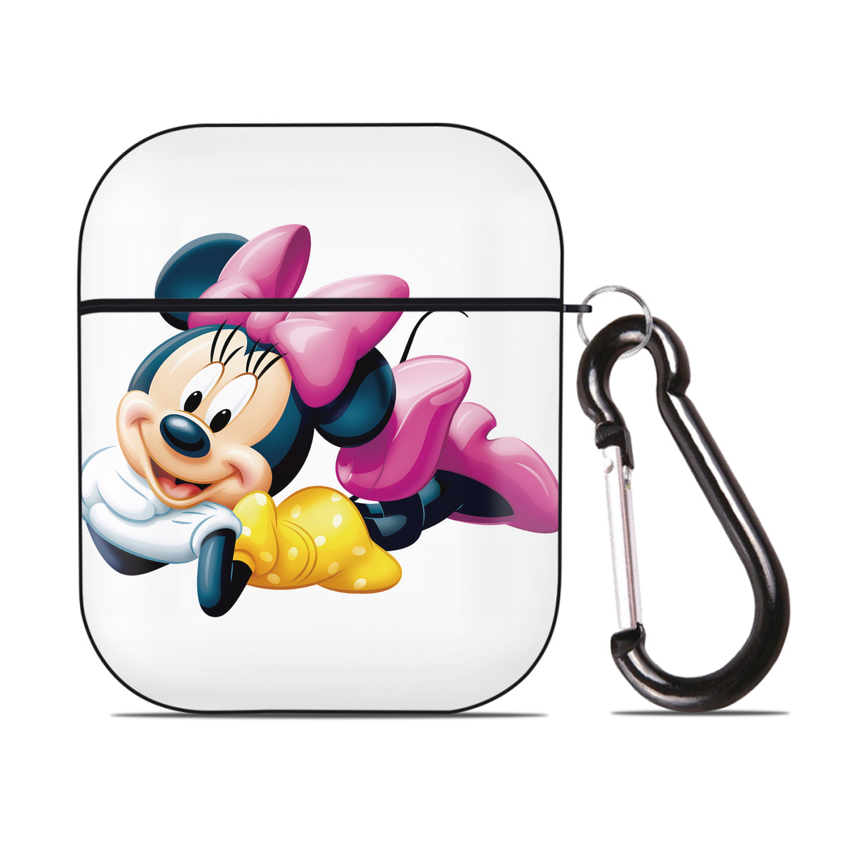（画像用） ミッキーマウス Mickey Mouse AirPods 第2世代保護ケース ハードシェル ブラック 耐衝撃・防指紋・カラビナ付き