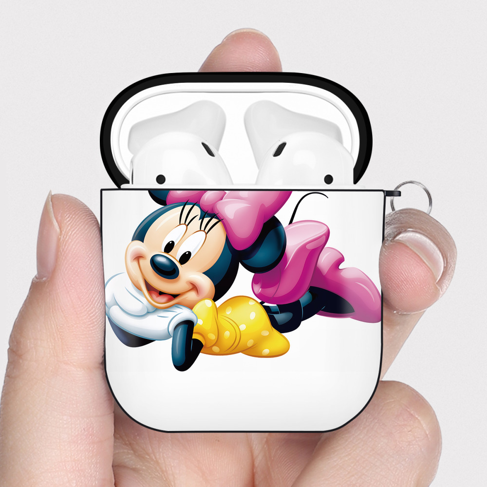 （画像用） ミッキーマウス Mickey Mouse AirPods 第2世代保護ケース ハードシェル ブラック 耐衝撃・防指紋・カラビナ付き