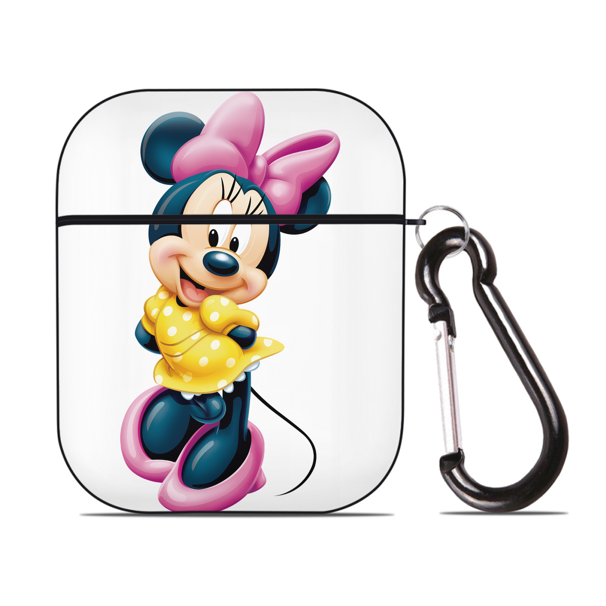 （画像用） ミッキーマウス Mickey Mouse AirPods 第2世代保護ケース ハードシェル ブラック 耐衝撃・防指紋・カラビナ付き