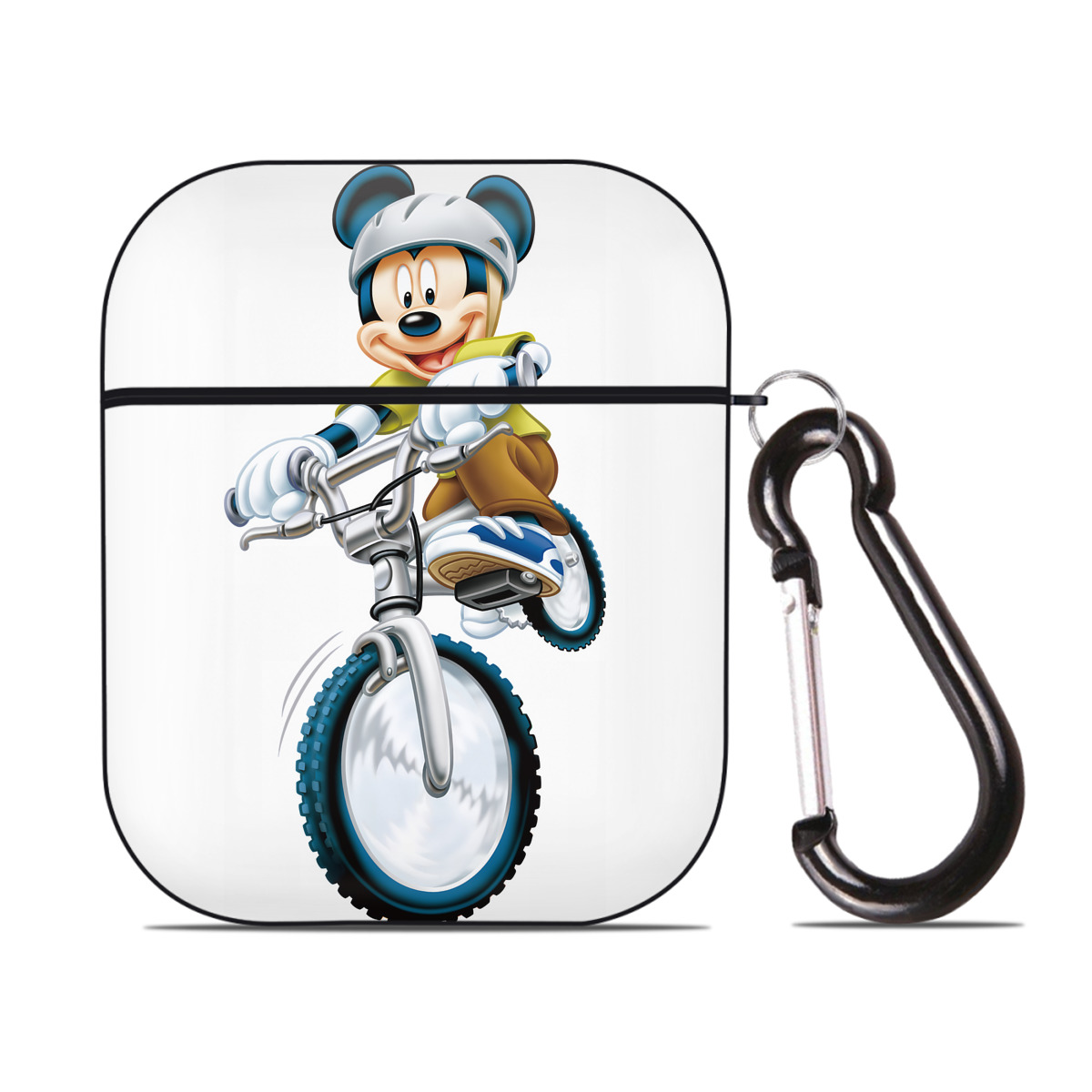 （画像用） ミッキーマウス Mickey Mouse AirPods 第2世代保護ケース ハードシェル ブラック 耐衝撃・防指紋・カラビナ付き