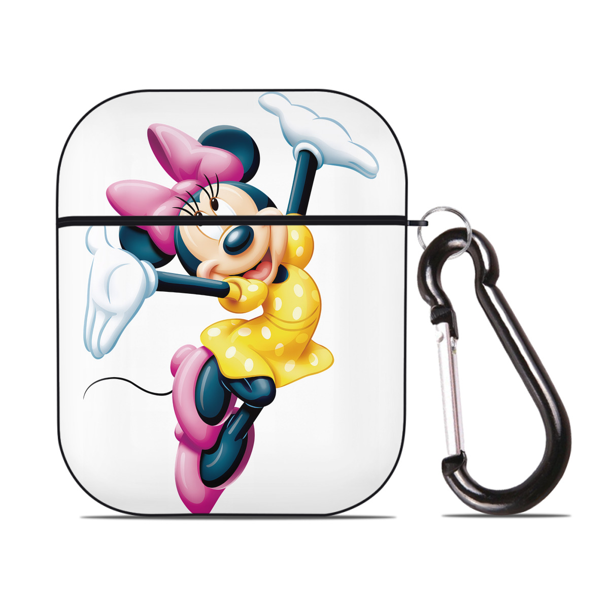（画像用） ミッキーマウス Mickey Mouse AirPods 第2世代保護ケース ハードシェル ブラック 耐衝撃・防指紋・カラビナ付き