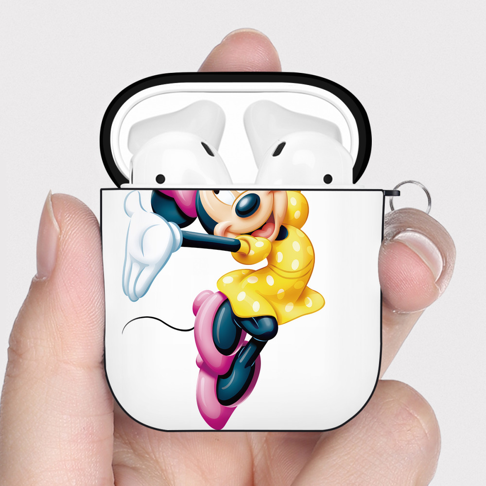 （画像用） ミッキーマウス Mickey Mouse AirPods 第2世代保護ケース ハードシェル ブラック 耐衝撃・防指紋・カラビナ付き