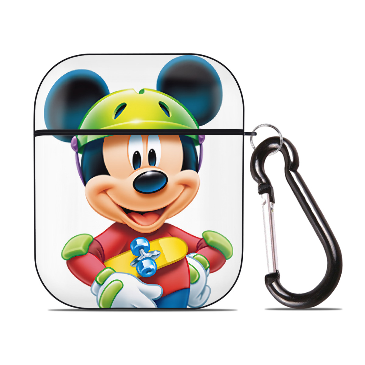 （画像用） ミッキーマウス Mickey Mouse AirPods 第2世代保護ケース ハードシェル ブラック 耐衝撃・防指紋・カラビナ付き