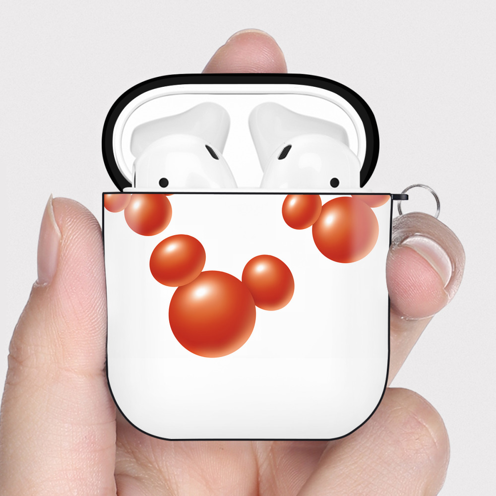（画像用） ミッキーマウス Mickey Mouse AirPods 第2世代保護ケース ハードシェル ブラック 耐衝撃・防指紋・カラビナ付き