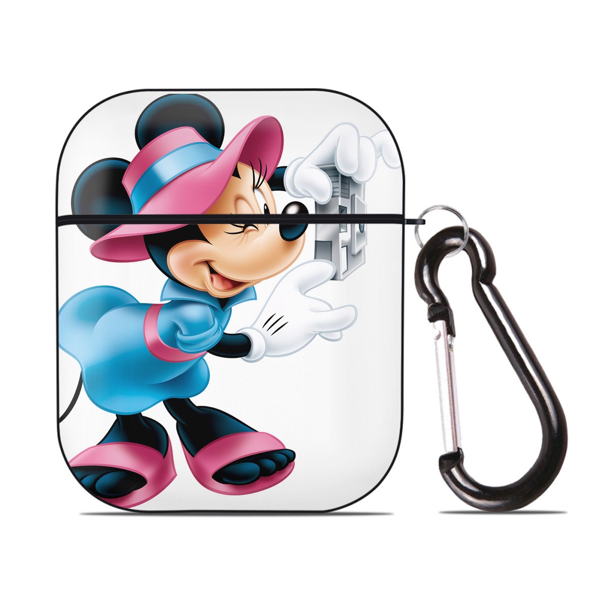 （画像用） ミッキーマウス Mickey Mouse AirPods 第2世代保護ケース ハードシェル ブラック 耐衝撃・防指紋・カラビナ付き