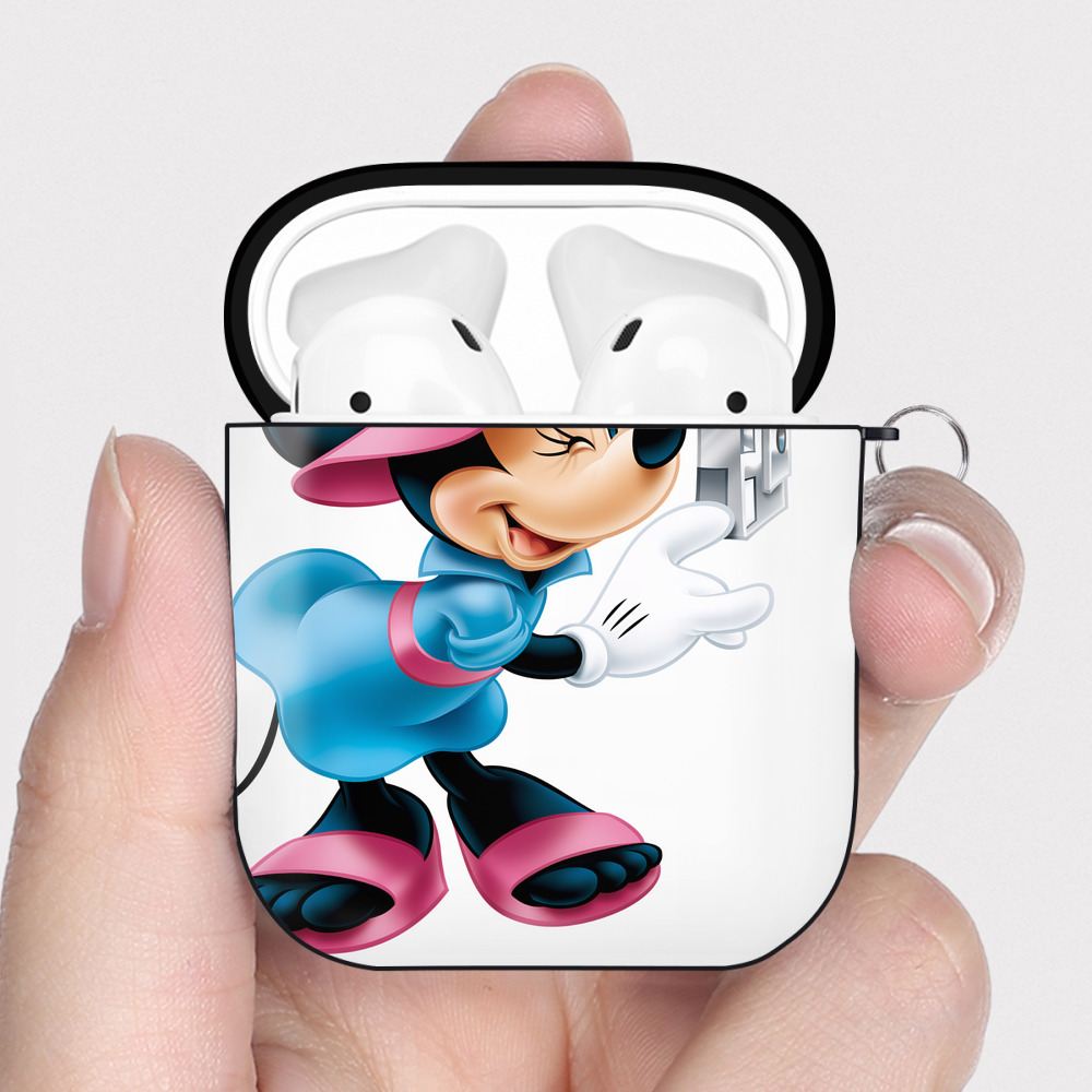 （画像用） ミッキーマウス Mickey Mouse AirPods 第2世代保護ケース ハードシェル ブラック 耐衝撃・防指紋・カラビナ付き