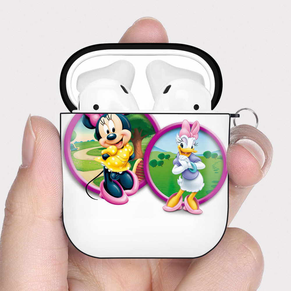 （画像用） ミッキーマウス Mickey Mouse AirPods 第2世代保護ケース ハードシェル ブラック 耐衝撃・防指紋・カラビナ付き