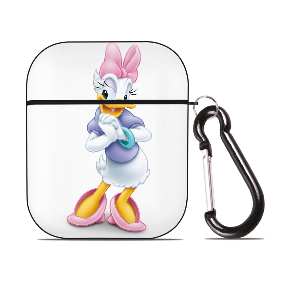 （画像用） ミッキーマウス Mickey Mouse AirPods 第2世代保護ケース ハードシェル ブラック 耐衝撃・防指紋・カラビナ付き