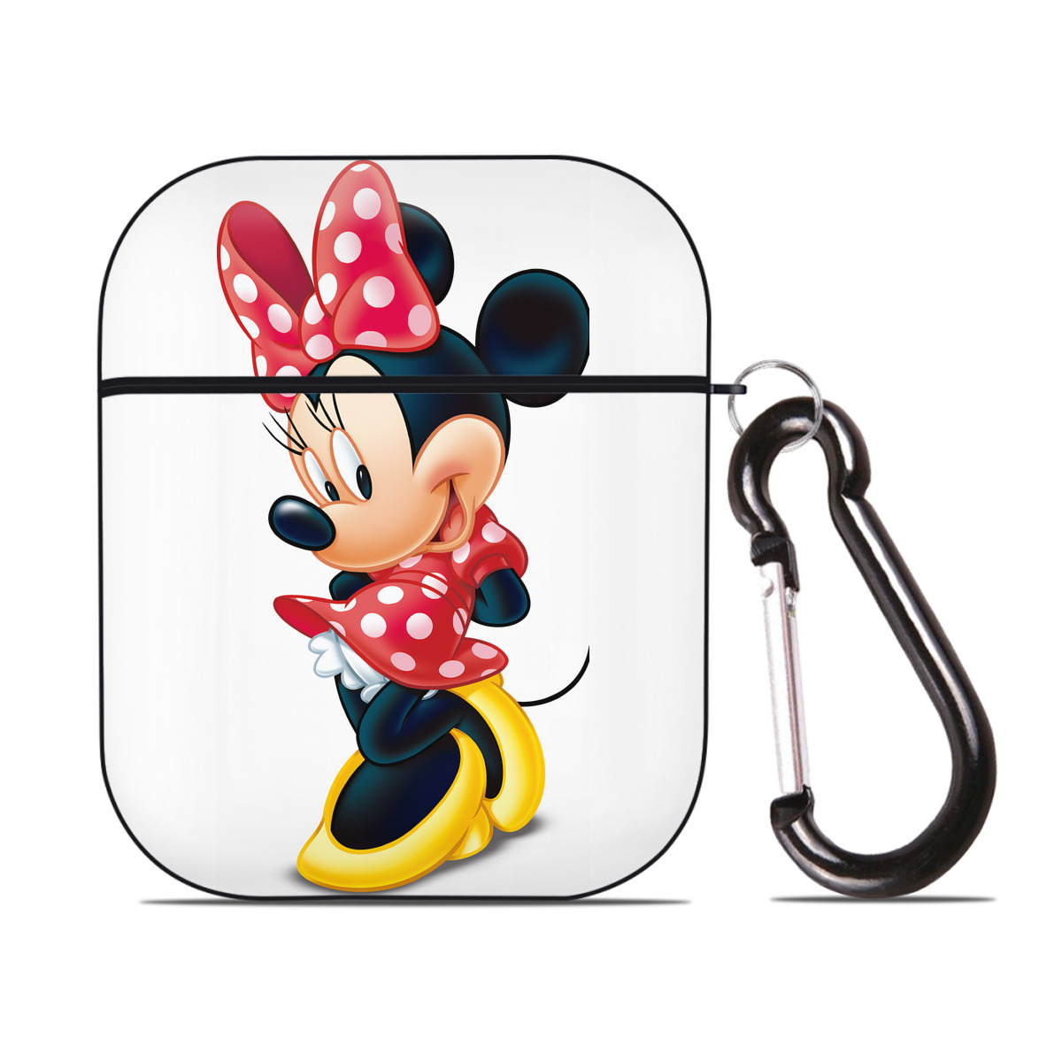 （画像用） ミッキーマウス Mickey Mouse AirPods 第2世代保護ケース ハードシェル ブラック 耐衝撃・防指紋・カラビナ付き