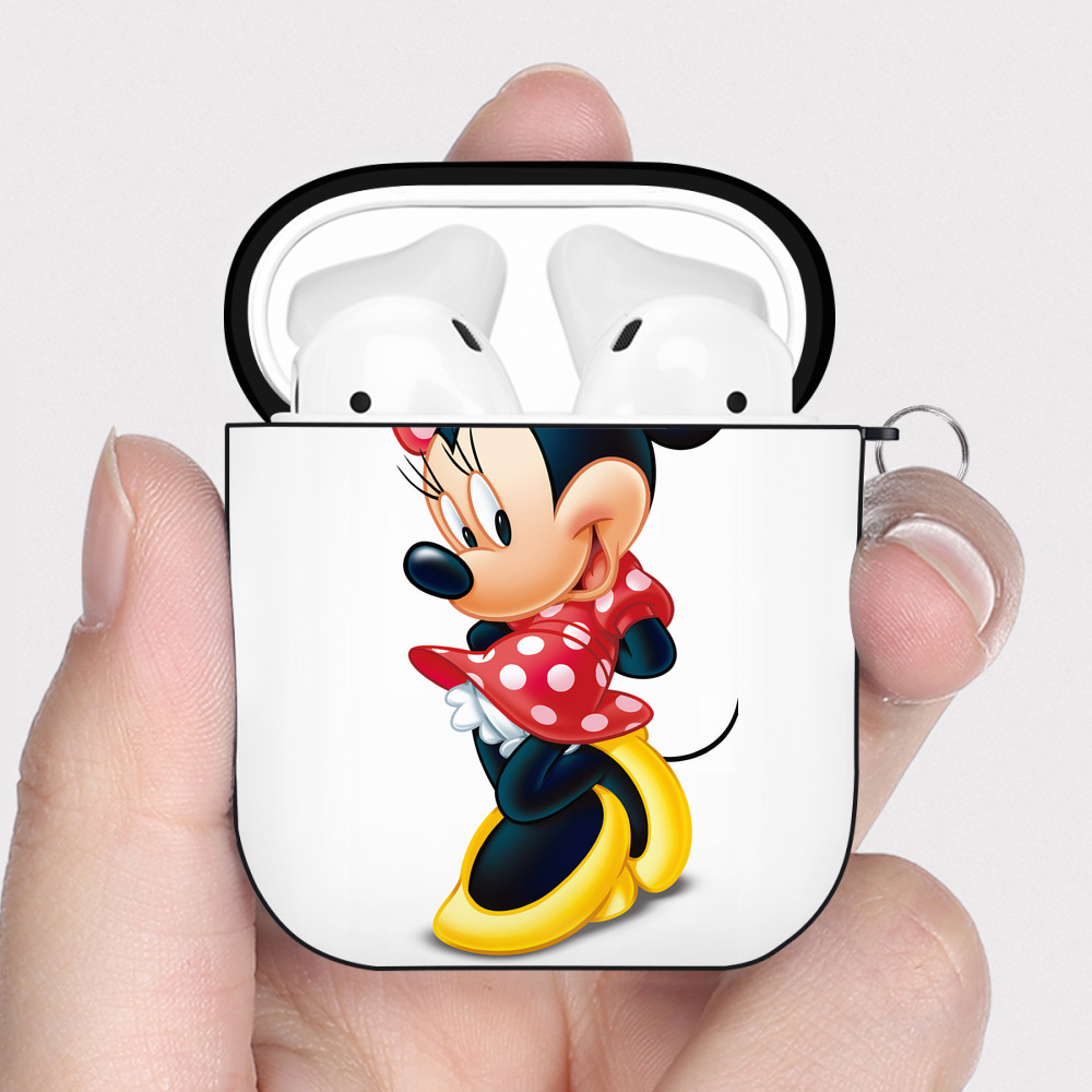 （画像用） ミッキーマウス Mickey Mouse AirPods 第2世代保護ケース ハードシェル ブラック 耐衝撃・防指紋・カラビナ付き