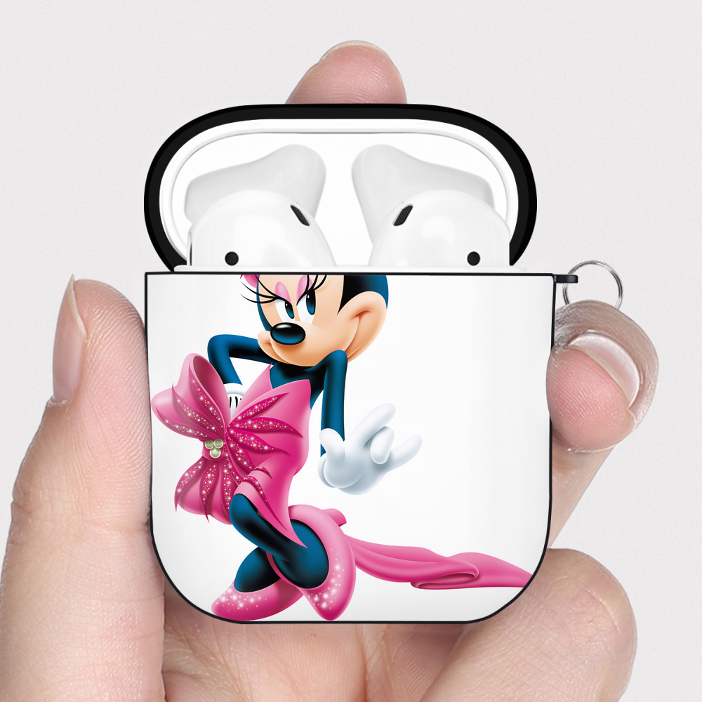 （画像用） ミッキーマウス Mickey Mouse AirPods 第2世代保護ケース ハードシェル ブラック 耐衝撃・防指紋・カラビナ付き