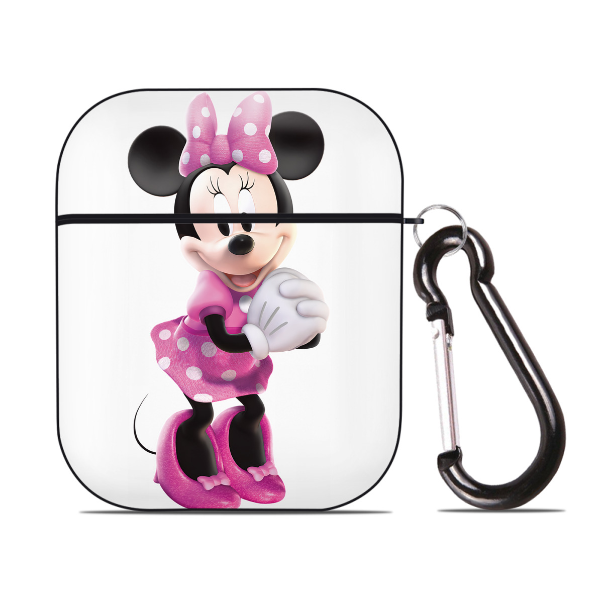 （画像用） ミッキーマウス Mickey Mouse AirPods 第2世代保護ケース ハードシェル ブラック 耐衝撃・防指紋・カラビナ付き